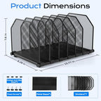 Adjustable File Organizer for Desk, 6 Sections Vertical File Folder Holders - Image 2