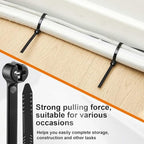 Blulu 15 Inch 400 Pcs Black Cable Ties with Metal Tooth Self Locking - Image 6