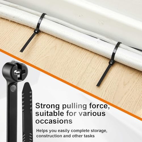 Blulu 15 Inch 400 Pcs Black Cable Ties with Metal Tooth Self Locking - Image 6