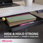 Officemate Large Self-Adhesive Under Desk Drawer, Black, 12.5" x 10.75" x 1.875" (22552) - Image 5