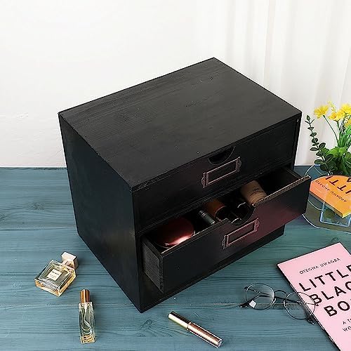 Large Wooden Drawers Wooden Box with Drawer Black - Image 5