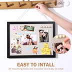 Teling 4 Pack Wood Bulletin Boards with Linen 12''x 16'' Cork Board for Walls with 40 Pushpin Decorative Wood Framed Display for School Office Home Decor (Black) - Image 4