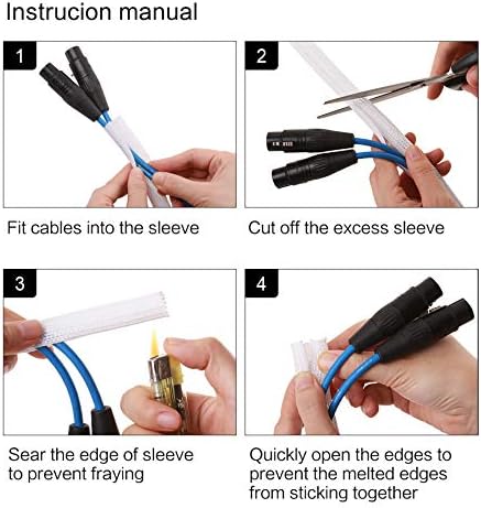 Alex Tech 20ft - 1.5 inch Cord Protector Wire Loom Tubing Cable Sleeve Split Sleeving for USB Cable Power Cord Audio Video Cable - Protect Cat from Chewing Cords - White - Image 6