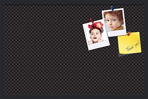 PinPix 34x22 inch Cork Bulletin Board. This Decorative Framed Pin Board Comes with Diamond Pattern in Black Design and Satin Black. Ideal for Home, Office Decor or School (PinPix-120) by PinPixBulletinBoards