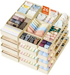 DIMJ Drawer Organizer Clothes - 26 Pack Closet Drawer Organizer Bins for Baby Clothes Storage, Fabric Dresser Organizer for Nursery Bedroom, Foldable Small Drawer Dividers for Underwear Socks by DiMJ