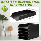Wenqik 20 Pcs Stackable Paper Letter Trays Plastic Desk Organizer, Black - Image 2