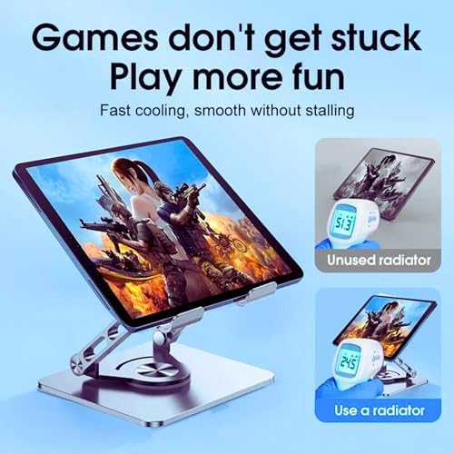 Wireless City Universal Tablet Stand for iPad with 360 Rotating Base, Foldable Adjustable Holder for Drawing, Compatible with iPad (6-13In) Pro/Air/Mini and More (Gray) - Image 5
