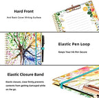 Ospelelf Clipboard with Storage 8.5 X 11，Padfolio Organizer, Spiral Portfolio Letter Size with Notepad, Pen Holder, 5 Extra Folder Divider Pages, Elastic Closure Nurse Office Essentials (Tree Seasons) - Image 5