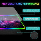 AIMSA LED Gaming Mouse Pad RGB, Large Mouse Pad with 14 Light Modes, Keyboard Mousepad Led Extended Surface (35.4 x 15.8 in) for Desktop Gamers, Blue Purple Starry Nebula - Image 4
