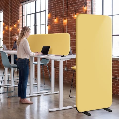 DECOLAB Free Standing Desk Divider, Table Partition 48''x18'' Butter - Image 3