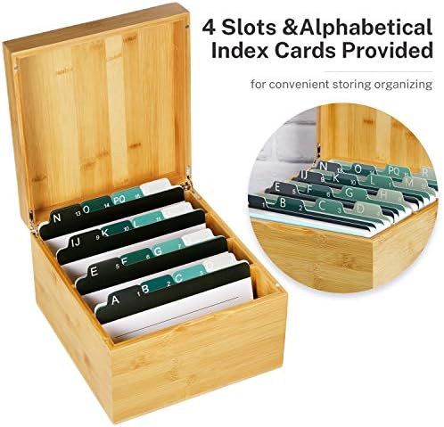 MaxGear Bamboo Business Card Organizer for 5" x 8" Cards - Image 6