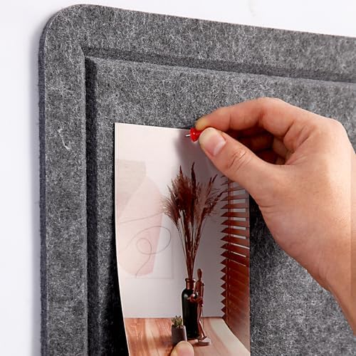 Large Bulletin Board 72" x 48" Felt Cork Board - Decor Pin Board, Dark Gray - Image 3