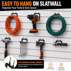 8PCS Garage Storage Hooks Set, Heavy Duty Steel Utility Hooks, Fits 1/4” & 1/8” Pegboards & Slatwall, Wall Organizer for Hoses, Power Tools, Ladders, Garden Tools & Extension Cords - Image 3