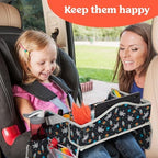 PILLANI Kids Travel Tray for Car - Car Seat Tray for Toddler, Roadtrip Essentials, Carseat Table Tray for Kids Road Trip Activities - Toddler Lap Desk Organizer for Airplane w/Dry Erase Surface - Image 2