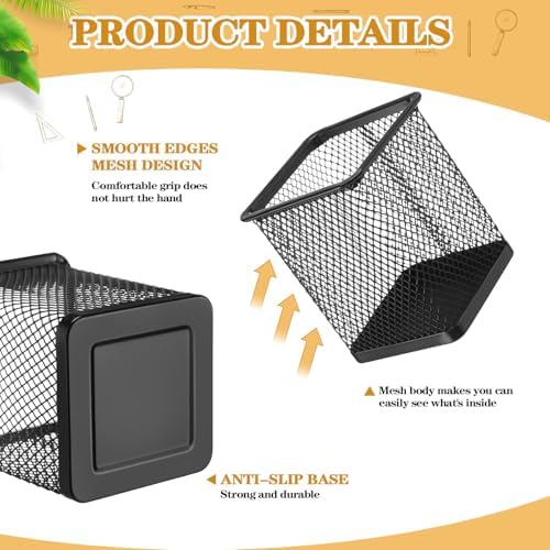 Colingmill 6 Set Slat Wall Hooks Holder Metal Mesh Basket Organizer, Square - Image 3