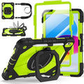 Case for iPad (A16) 11th/10th Generation 11/10.9 Inch 2025/2022, Ubearkk for iPad a16 case with Screen Protector, 360 Degree Rotating Stand Shoulder Strap Pencil Holder,Black Green by Ubearkk