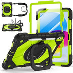 Case for iPad (A16) 11th/10th Generation 11/10.9 Inch 2025/2022, Ubearkk for iPad a16 case with Screen Protector, 360 Degree Rotating Stand Shoulder Strap Pencil Holder,Black Green by Ubearkk