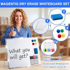 20x16 Inch Dry Erase Whiteboard, Magnetic Double Sided with Stand, White - Image 3