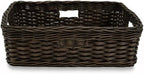 The Basket Lady Rectangular Low Wicker Storage Basket, L, Walnut Brown - Image 3