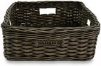 The Basket Lady Rectangular Low Wicker Storage Basket, L, Walnut Brown - Image 2
