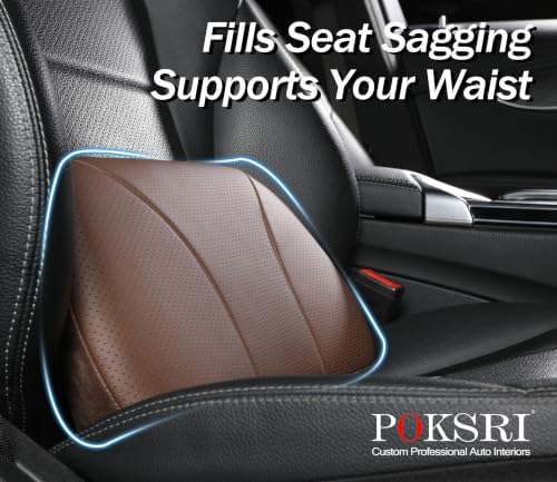 Genuine Leather Lumbar Support Pillow,Back Pain Relief Cushion,fits Tightly Around Waist,Real Cowhide,Memory Foam,fit Car Drive,Office Chair,Rest seat,Improve Posture,Portable,15.5''Lx 8.7''H - Image 2