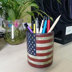DreamsEden Vintage American Flag Pen Holder 10 Pack Leather Pencil Cup - Image 2