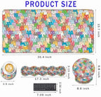 Mouse Pad,Large Pink Desk Mat, 4in1 XXL Mousepad + Keyboard Wrist Rest+Mouse Wrist Rest+Coaster Set with Ergonomic Desk Pad for Home Office Table Computer-Colorful Cats - Image 2
