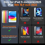 Case for iPad (A16) 11th/10th Generation 11/10.9 Inch 2025/2022, Ubearkk for iPad a16 case with Screen Protector, 360 Degree Rotating Stand Shoulder Strap Pencil Holder,Black Blue - Image 2
