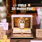 3D Memo Pad Time Piece Calendar 2027, 3D Tear-Off Art Desk Calendar 2027, Creative 3D Memo Pad Paper Art Tree House DIY Paper Carving Decoration (owl) - Image 2