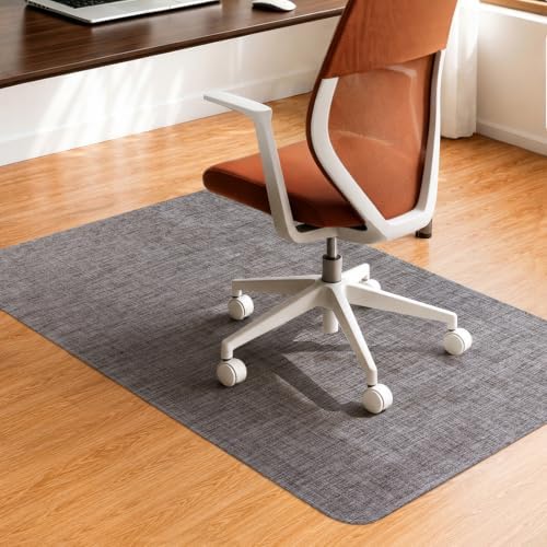 Funwheat Woven Office Chair Mat for Hardwood Floor, 30 x 48 in, Dark Grey by FunWheat