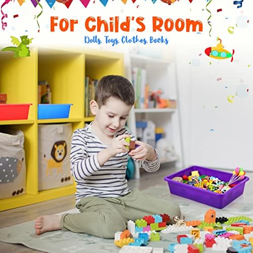 Hoteam 18 Pcs Flat Storage Organizer Bins Paper Tray Classroom,Colorful - Image 6