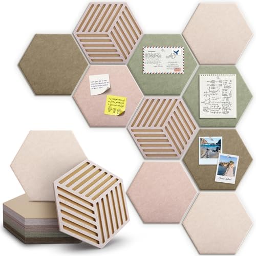 Hexagon Cork Bulletin Board Tiles, Felt Pin Board by faainit