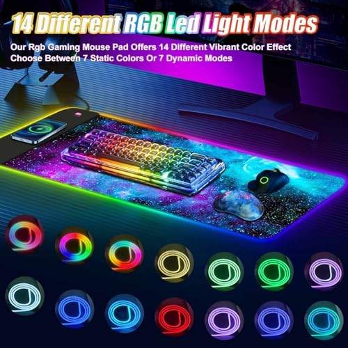 ToLuLu Wireless Charging RGB Gaming Mouse Pad,15W LED 30W Charger Mouse Mat - Image 3