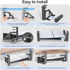 Kosker No-Drill PS5/Slim/Pro Under Desk Mount, Metal Under Desk PS 5 Mount for PS5 Slim Digital & Disc, PS 5 Holder Under Desk with Clamp, Screw and EVA Foam for PS 5/Slim/Pro Digital Console - Image 3