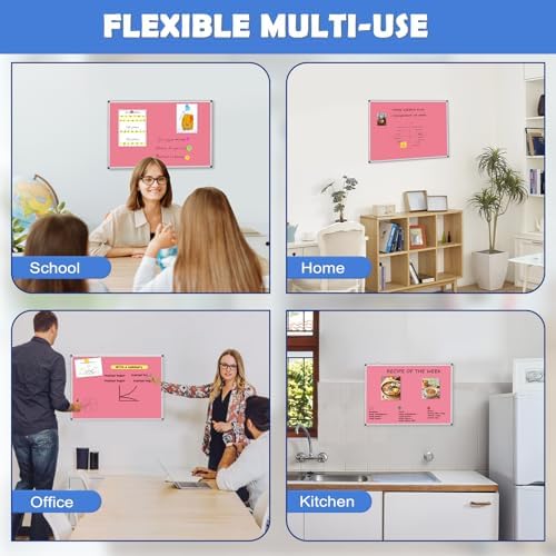 Double-Sided White Board Dry Erase Magnetic Whiteboard Wall 36x24 Pink - Image 4