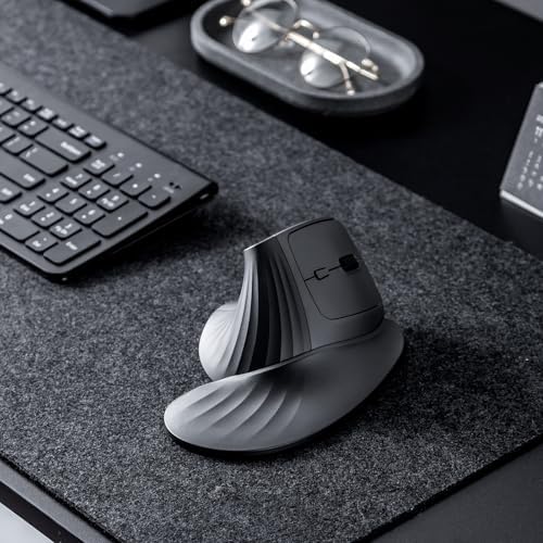 SANWA Wireless Ergonomic Mouse for Large Hands with Wrist Rest, Black - Image 2