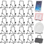 Kenning 24 Pack Book Stand, Foldable Picture Holders for Tables, 3.54'' X 5.12'' Metal Plate Stands for Display Photo Easel Cutting Board Record Frame Holder (Black) by Kenning