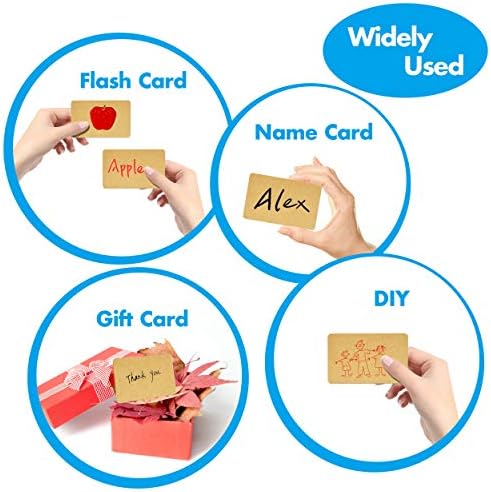 250 PCs Original Wood Color Blank Kraft Paper Round Corner Flash Word Message Gift DIY Index Card (3.5” X 2.1”) (Pack of 4) - Image 4
