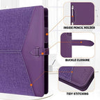 Toplive Padfolio 3 Ring Binder Organizer Business Portfolio Folder for Women, A4/ Letter Size PU Leather Portfolio Padfolio for Interview Conference Presentation, Purple - Image 4