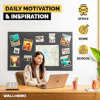 WALLHERO Cork Boards for Office, Dart Board Wall Protector, 59"x36" | 15 Pack | Black Bulletin Board, Cork Board, Cork Board Squares, Homasote Board, Bulletin Board Tiles (Gray Black) - Image 5