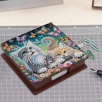 4pcs Beautiful Cat Diamond Art Painting Note Box for Adults, Wooden DIY Sticky Notes Holder Kit with 640 Blank Notepads, Multi-Purpose Desk Organizer for Home Office, Study Thoughtful Gift - Image 4