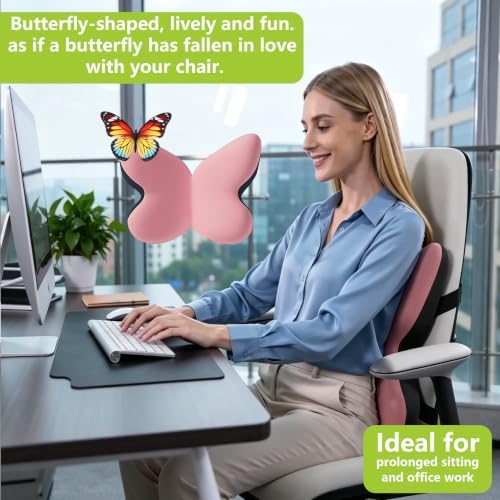 Back Support for Office Chair,Lumbar Support Pillow for Office Chair,Back Pillow for Chair,Memory Foam Back Cushion for Car Seat,Computer Chair Cushion,Removable &Washable Cover (Enhanced Pink) - Image 6