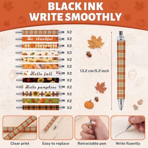 Fall Notebooks with Pens Bulk, 24 Sets, 5.5 x 4.7 Inch, Festive - Image 3