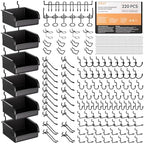 INCLY 220PCS Pegboard Accessories Organizer Kit for 1/4 Inch Pegboard by INCLY