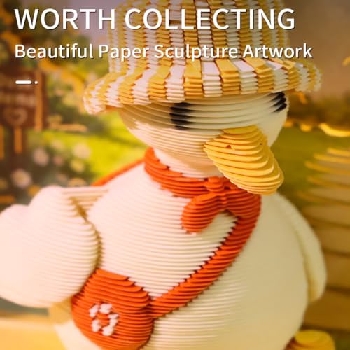 3D Memo Pad Time Piece Calendar 2027, 3D Tear-Off Art Desk Calendar 2027, Creative 3D Memo Pad Paper Art Tree House DIY Paper Carving Decoration (Sunny Duck) - Image 4