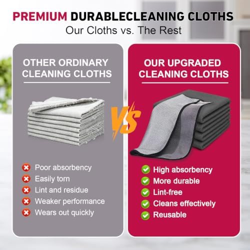 Genie Cloth Magic Cloth Genie Magic Cleaning Cloths 10-Pack, Reusable Microfiber Cleaning Cloth Without Fluff or Stripes Suitable for Windows,Mirrors, Stainless Steel, Kitchens, Cars, and Screens - Image 6