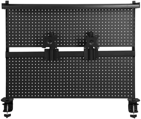 Steel Stand Pegboard with Monitor Stands Computer Accessories Clamp On Desk Organizer Shelf 51 X 34 Inch for Office Gaming Desk Workbench by Unknown