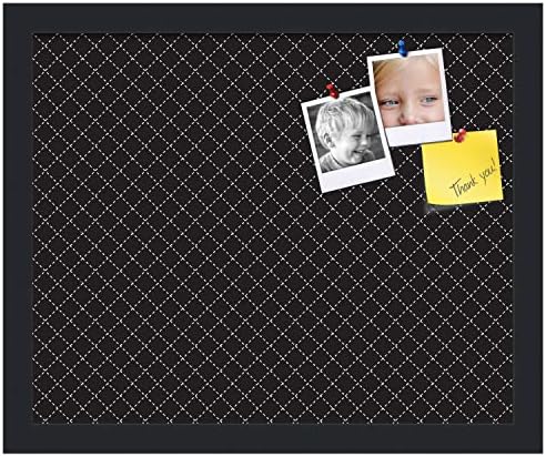 PinPix 16x13 inch Cork Bulletin Board. This Decorative Framed Pin Board Comes with Diamond Pattern in Black Design and Satin Black. Ideal for Home, Office Decor or School (PinPix-120) - Image 2