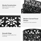 EasyPAG Desk Organizers and Accessories 5 Pieces Office Supplies Set - 2 Tier Paper Tray, Pencil Organizer for Desk, Mail Sorter Countertop, Business Card Holder and Sticky Note Holder, Black - Image 2