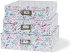 Soul & Lane - Pretty Floral Decorative Storage Boxes with Lids, Set of 3 by SoulLane